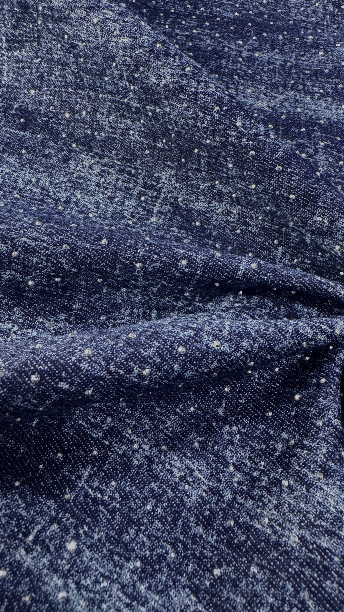 Rhinestone Flower Denim