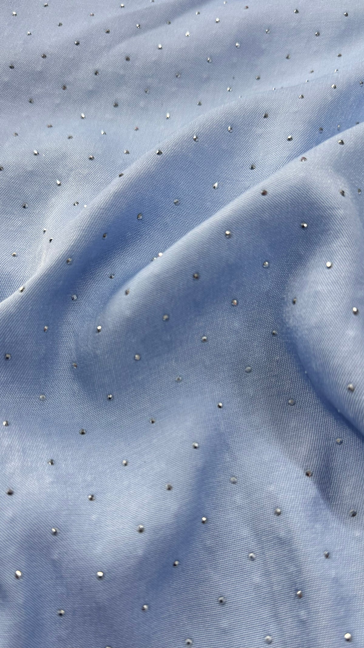 Rhinestone Silky Denim