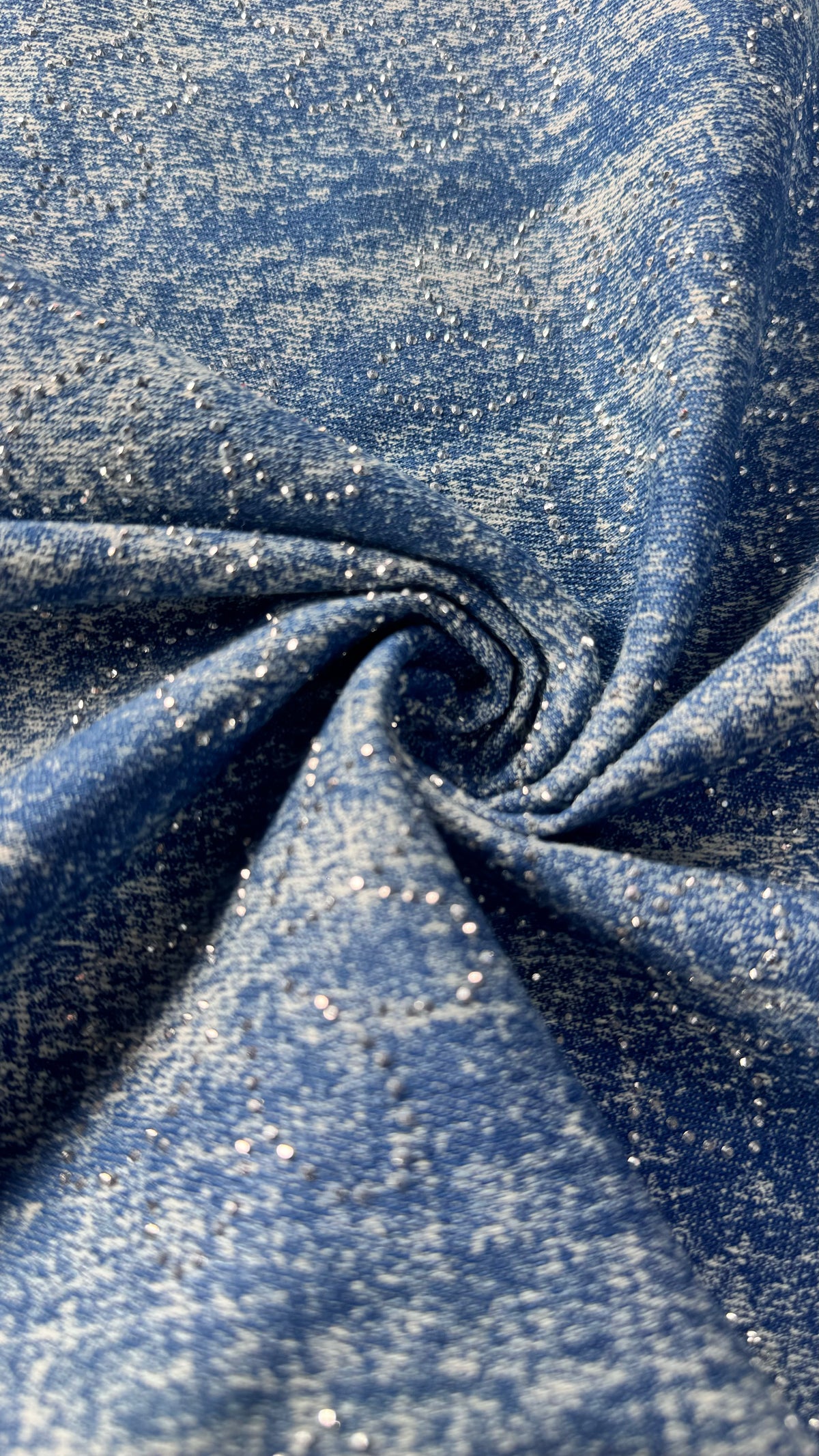 Rhinestone Flower Denim